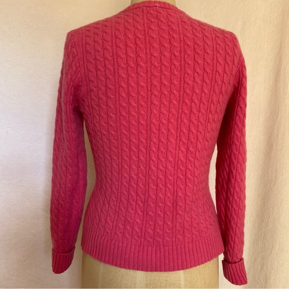 Pure Cashmere S pink cable knit sweater EUC - Picture 3 of 7